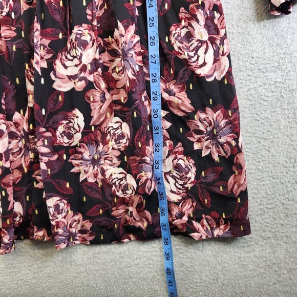 Garnet Hill Dress Womens 10 Purple Dropwaist Button Up Dark Romantic Moody - Picture 11 of 13